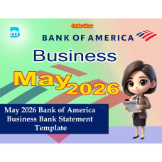 May 2026 BOA Business Bank Statement Template | Editable PDF Format